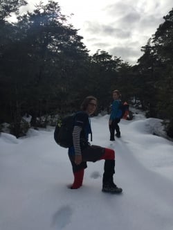 Deep snow hiking